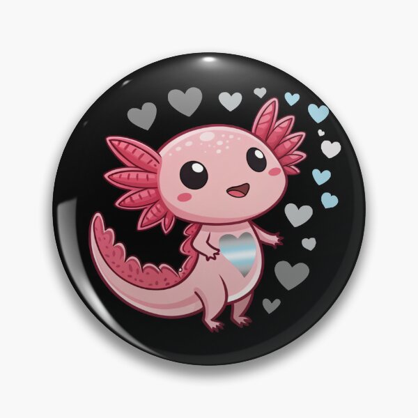 Item preview, Kawaii Axolotl with Demiboy Hearts - Demiboy Pride Art designed and sold by Travelslightly.