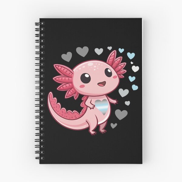 Artikelvorschau, Kawaii Axolotl mit Demiboy-Herzen - Demiboy Pride Art entworfen und verkauft von Travelslightly.