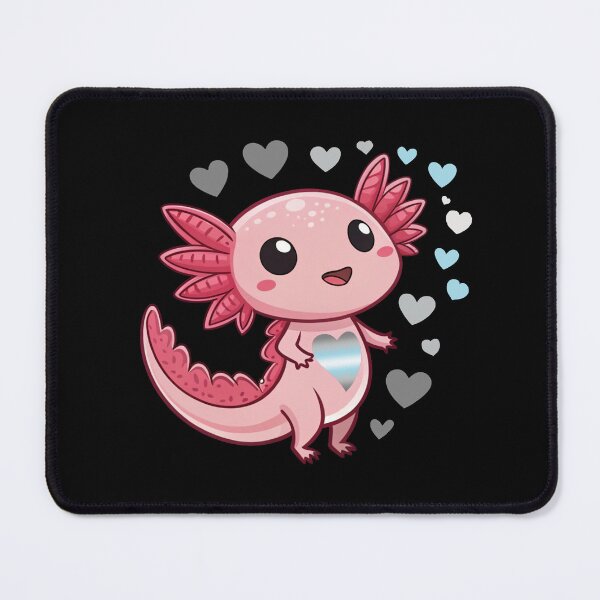 Item preview, Kawaii Axolotl with Demiboy Hearts - Demiboy Pride Art designed and sold by Travelslightly.