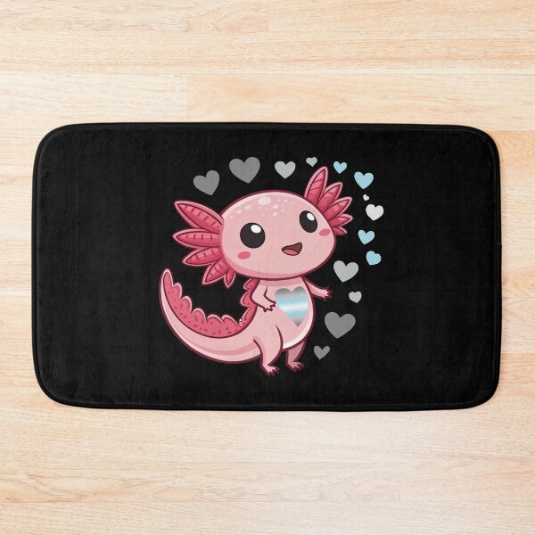 Item preview, Kawaii Axolotl with Demiboy Hearts - Demiboy Pride Art designed and sold by Travelslightly.