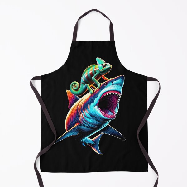 Item preview, Funny Chameleon Riding Shark Chameleon Lover designed and sold by Kimberley King Art  King Art.