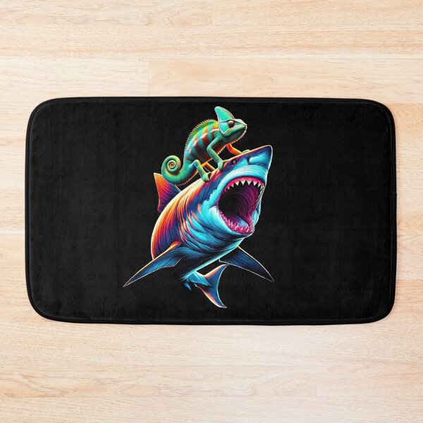 Item preview, Funny Chameleon Riding Shark Chameleon Lover designed and sold by Kimberley King Art  King Art.