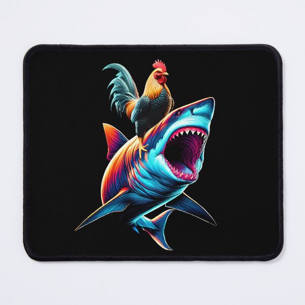 Item preview, Funny Chicken Riding Shark Rooster Lover designed and sold by Kimberley King Art  King Art.