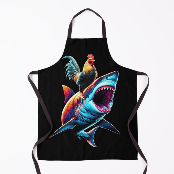 Item preview, Funny Chicken Riding Shark Rooster Lover designed and sold by Kimberley King Art  King Art.