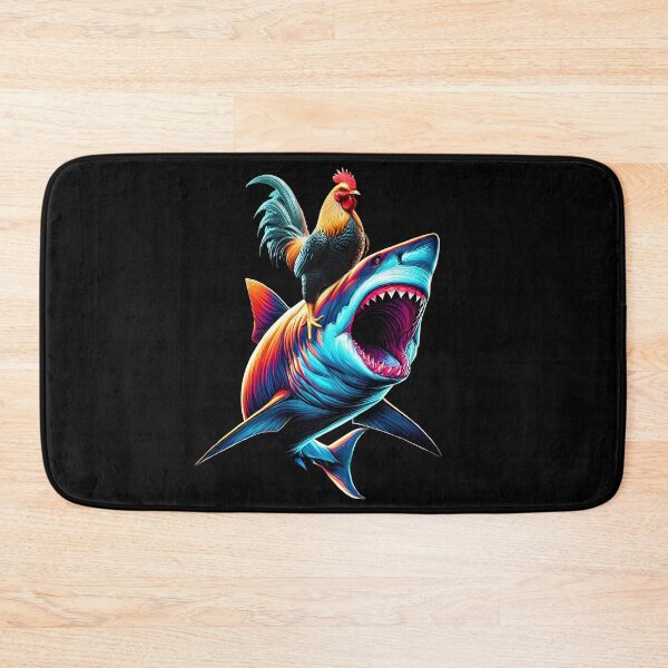 Item preview, Funny Chicken Riding Shark Rooster Lover designed and sold by Kimberley King Art  King Art.
