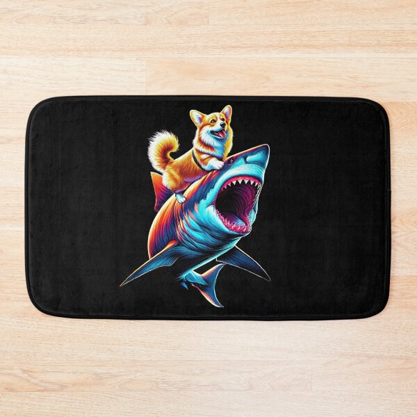 Item preview, Funny Corgi Riding Shark Corgi Lover designed and sold by Kimberley King Art  King Art.