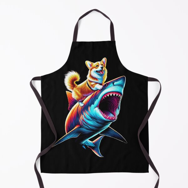 Item preview, Funny Corgi Riding Shark Corgi Lover designed and sold by Kimberley King Art  King Art.