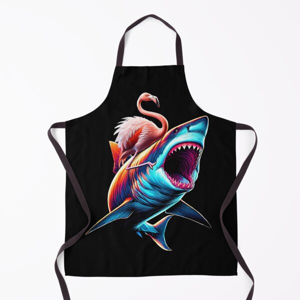 Item preview, Funny Flamingo Riding Shark Flamingo Lover designed and sold by Kimberley King Art  King Art.
