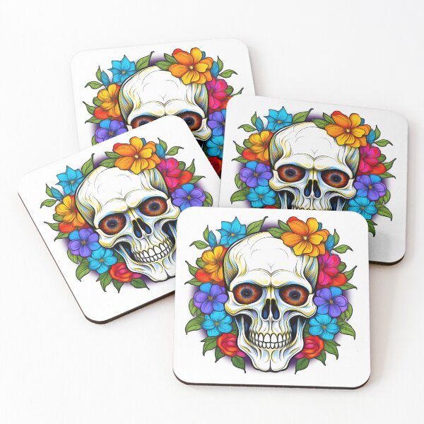 Item preview, Flowers Skull designed and sold by rainsdesigns.