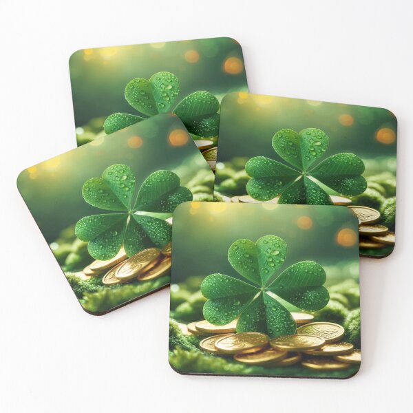 Item preview, patrick day  green clover with gold coins ,saint patrick day designed and sold by Expressions-Sel.