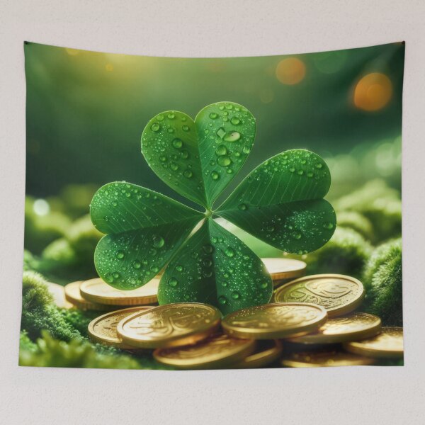 Item preview, patrick day  green clover with gold coins ,saint patrick day designed and sold by Expressions-Sel.