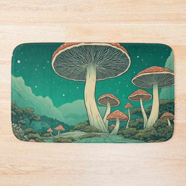 Item preview, Mushroom Glade: A Whimsical Nighttime Fantasy Landscap designed and sold by REPTISLAV.
