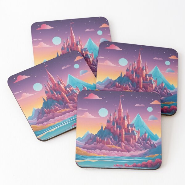 Item preview, Enchanted Castle: A Dreamy Pastel Fantasy Landscape designed and sold by REPTISLAV.