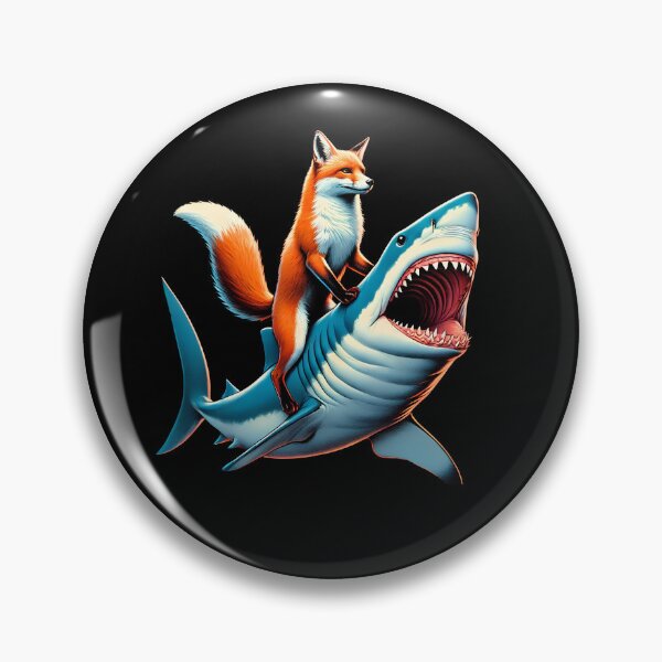 Item preview, Funny Fox Riding Shark Fox Lover designed and sold by Kimberley King Art  King Art.
