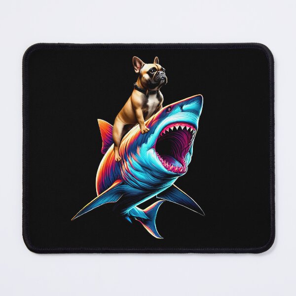 Item preview, Funny French Bulldog Riding Shark Lover designed and sold by Kimberley King Art  King Art.
