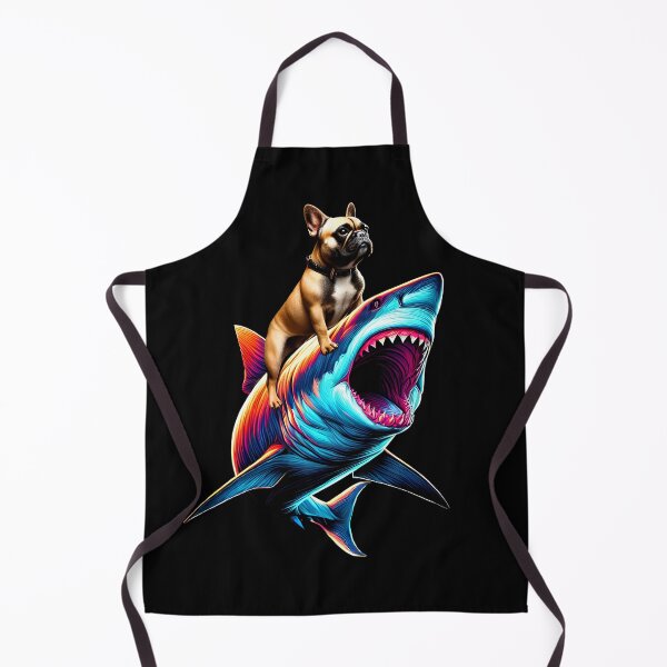 Item preview, Funny French Bulldog Riding Shark Lover designed and sold by Kimberley King Art  King Art.