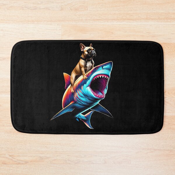Item preview, Funny French Bulldog Riding Shark Lover designed and sold by Kimberley King Art  King Art.