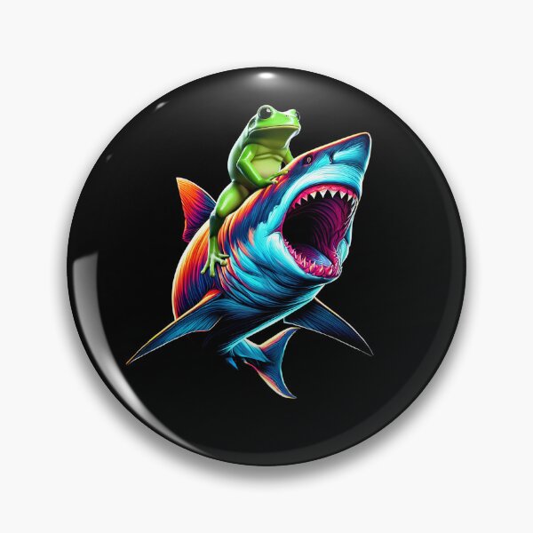 Item preview, Funny Frog Riding Shark Frog Lover designed and sold by Kimberley King Art  King Art.