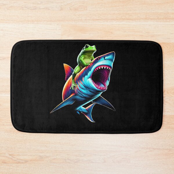 Item preview, Funny Frog Riding Shark Frog Lover designed and sold by Kimberley King Art  King Art.