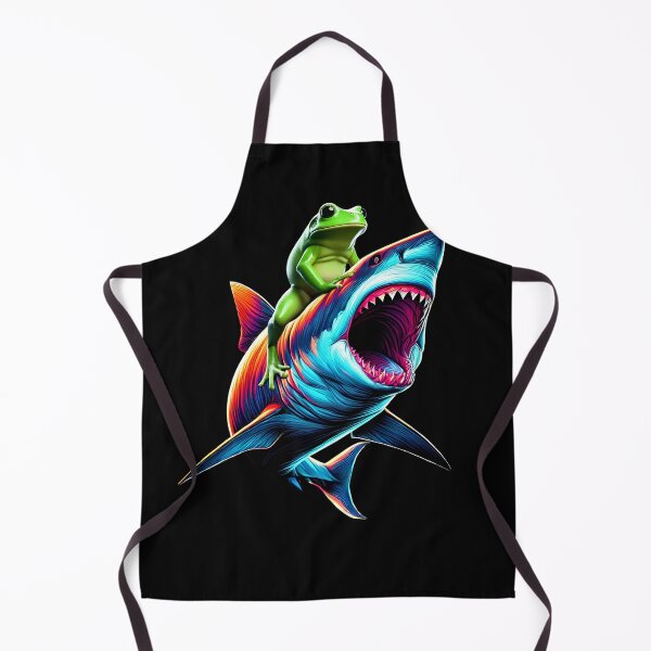 Item preview, Funny Frog Riding Shark Frog Lover designed and sold by Kimberley King Art King Art.