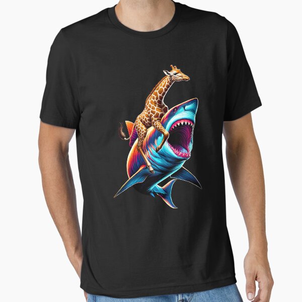Item preview, Funny Giraffe Riding Shark Giraffe Lover designed and sold by Kimberley King Art  King Art.