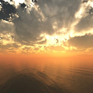Artwork thumbnail, Cloudy Sunrise Over Water by futureimaging