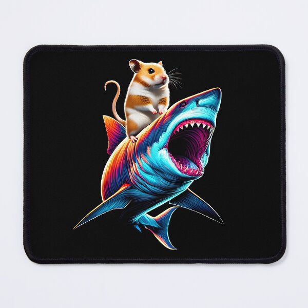 Item preview, Funny Hamster Riding Shark Hamster Lover designed and sold by Kimberley King Art  King Art.