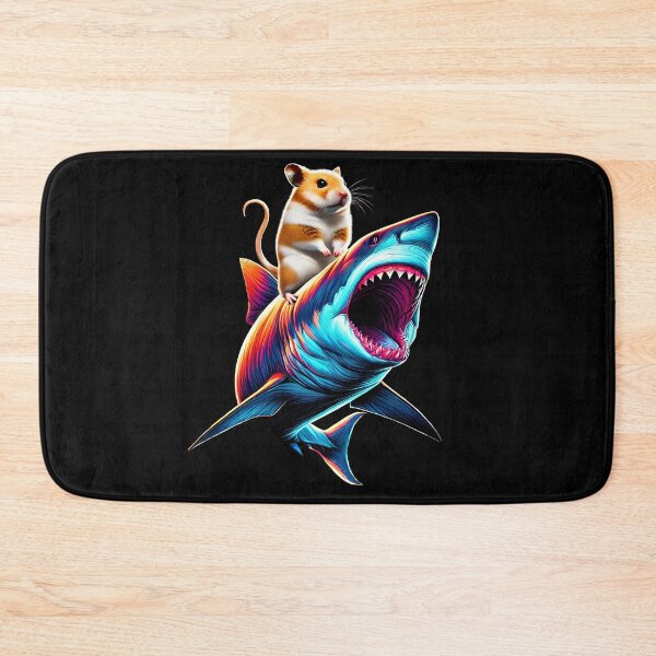 Item preview, Funny Hamster Riding Shark Hamster Lover designed and sold by Kimberley King Art  King Art.