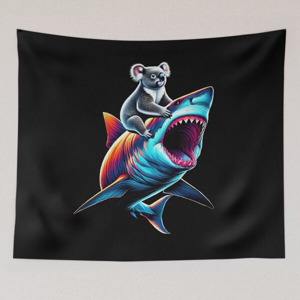 Item preview, Funny Koala Riding Shark Koala Lover designed and sold by Kimberley King Art  King Art.
