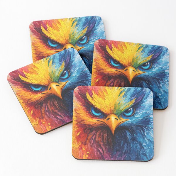 Item preview, Colorful Fiery and Icy Eagle with Intense Gaze designed and sold by UtasArtworks.