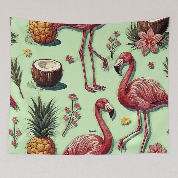 Item preview, Tropical Flamingo Fiesta designed and sold by Hen-C-Art.