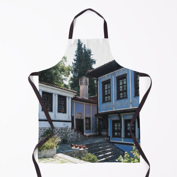 Item preview, Blue and White Renaissance Houses in Old Town Plovdiv in Bulgaria designed and sold by Georgia Mizuleva.