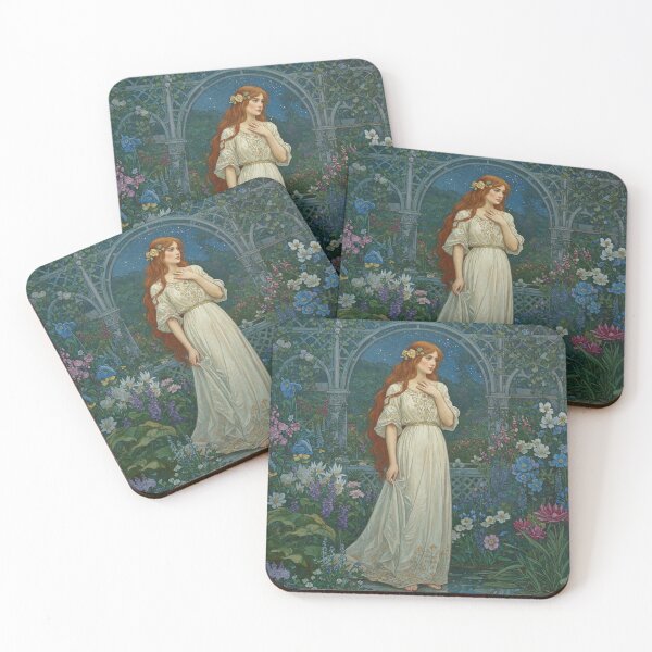 Item preview, Young Woman Painting Inspired Modern Romanticism   designed and sold by Tamas Das.