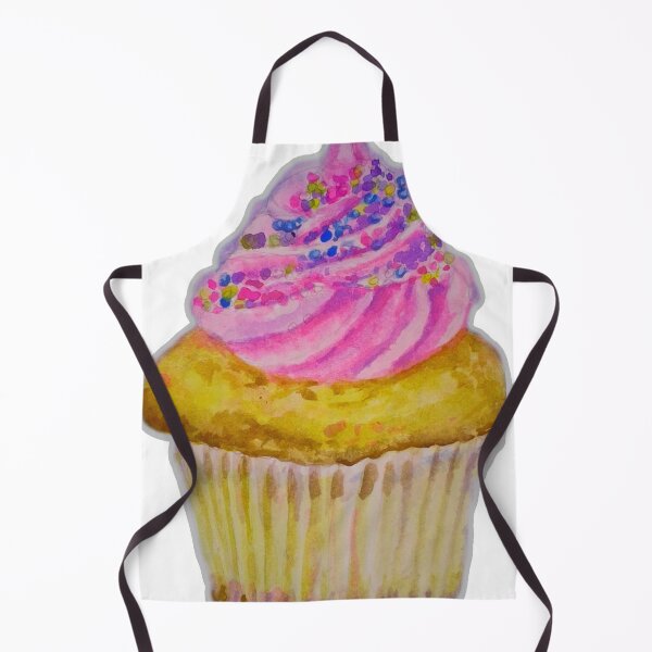 Item preview, Strawberry cupcake pastry watercolor illustration sticker designed and sold by happiartworks .