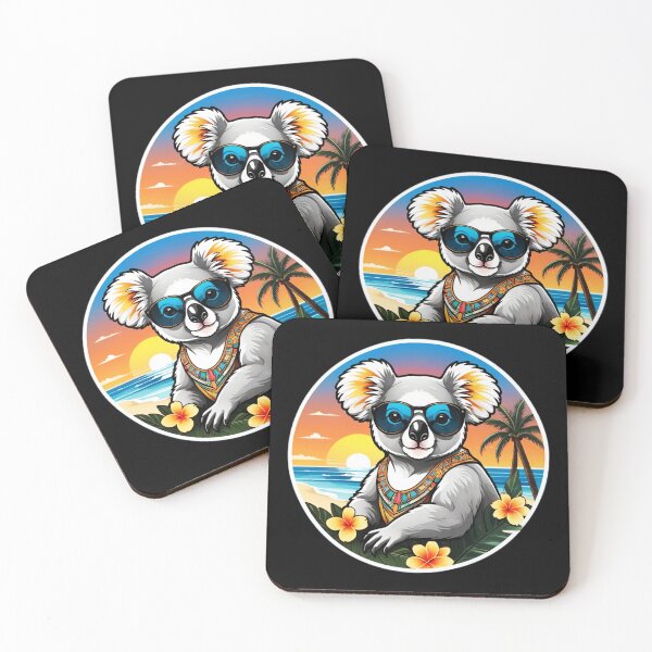 Item preview, Palm Tree Koala Bear with Sunglasses at Sunset in Hawaii designed and sold by NautiChic.