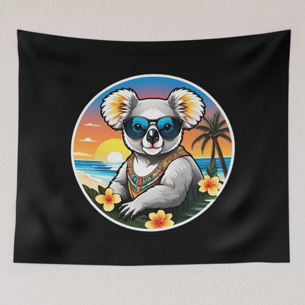 Item preview, Palm Tree Koala Bear with Sunglasses at Sunset in Hawaii designed and sold by NautiChic.