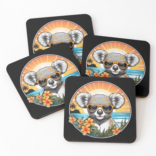 Item preview, Koala Bear with Sunglasses and Hawaii Orchids designed and sold by NautiChic.