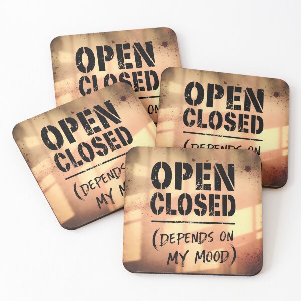 Item preview, Open Closed Sign – Depends on My Mood designed and sold by SolaoLab.
