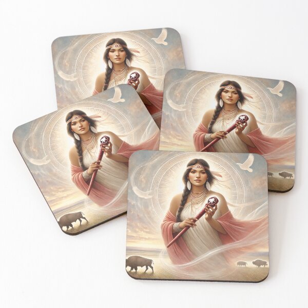 Item preview, White Buffalo Calf Woman - Lakota Goddess of Peace & Wisdom | Watercolor Art designed and sold by lynnebeclu.