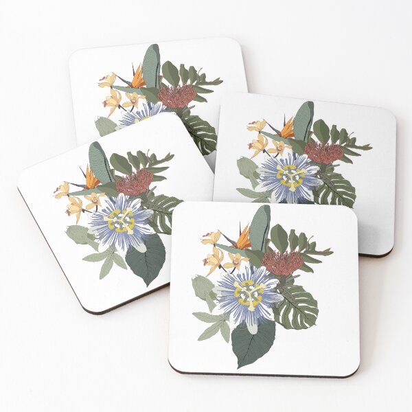 Item preview, Flower frame with orchid, passiflora, strelitzia, simple colored flowers. designed and sold by MatyKotiv.
