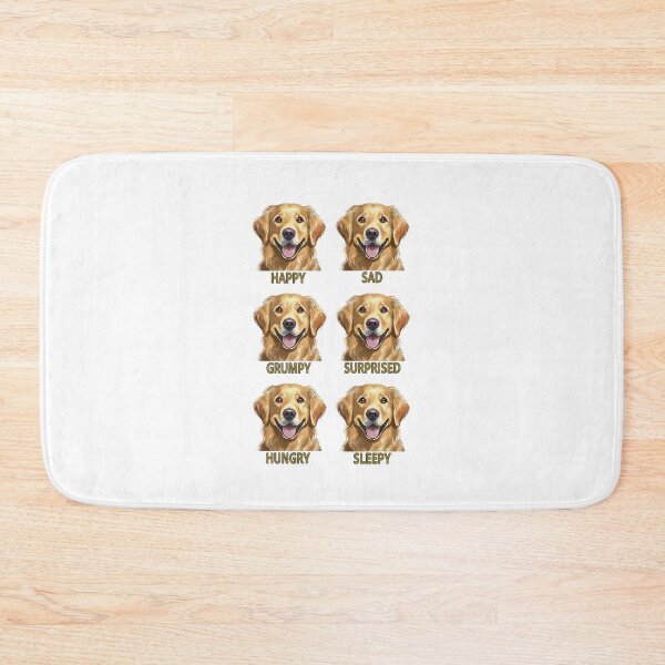 Item preview, many faces of a golden retriever happy, sad, grumpy, surprised, hungry, sleepy designed and sold by planetgolden.