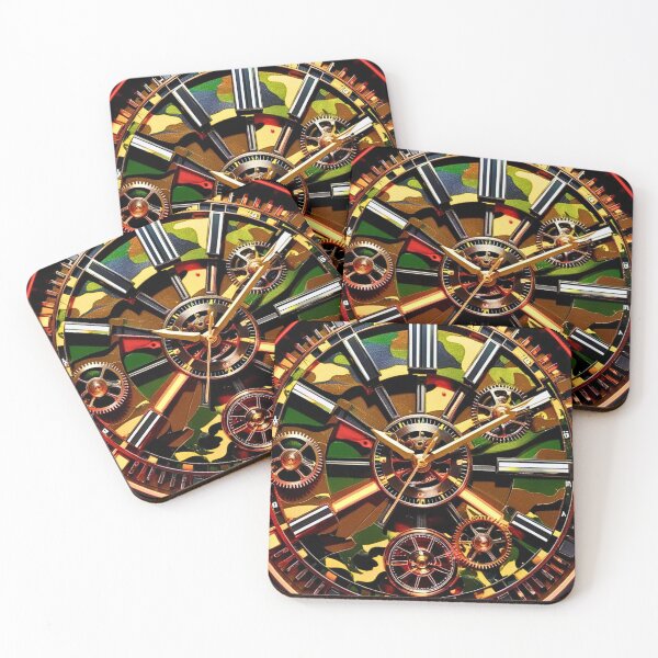 Item preview, Steampunk Camouflage Rivet Gear Clock  designed and sold by CamouflageLab.