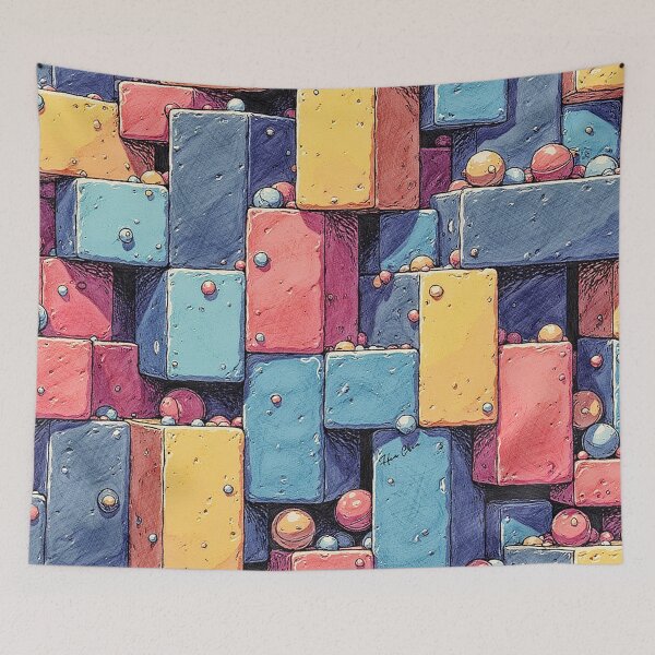 Item preview, Colorful Block Chaos designed and sold by Hen-C-Art.