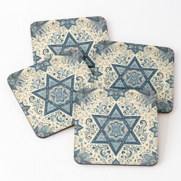 Item preview, Azure Elegance: Vintage Star of David Pattern designed and sold by BobArtGallery.