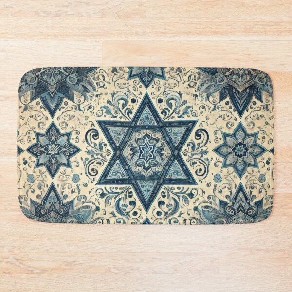 Item preview, Azure Elegance: Vintage Star of David Pattern designed and sold by BobArtGallery.