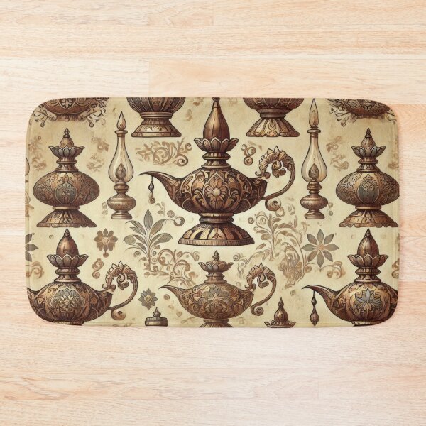 Item preview, Golden Glow: Vintage Oil Lamp Pattern designed and sold by BobArtGallery.