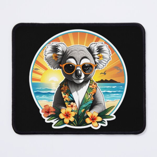 Item preview, Hawaii Orchids Koala Bear with Sunglasses and Kimono at Sunset designed and sold by NautiChic.