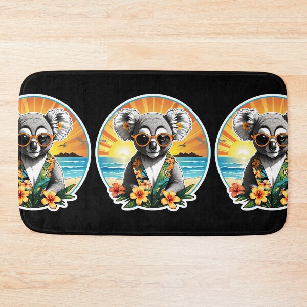 Item preview, Hawaii Orchids Koala Bear with Sunglasses and Kimono at Sunset designed and sold by NautiChic.