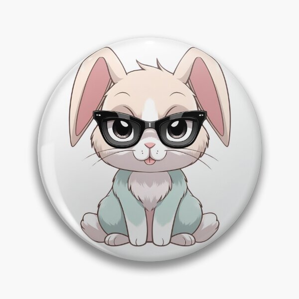 Item preview, Cool Kawaii Bunny with Black Sunglasses – Adorable Anime Rabbit Art designed and sold by GrafiShop.