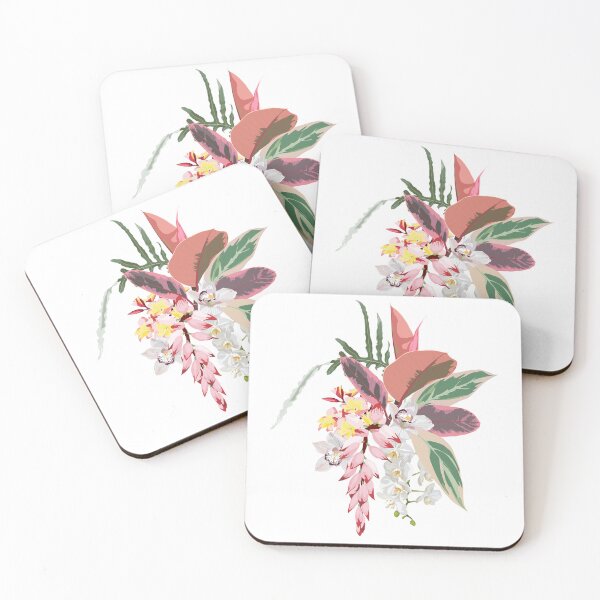 Item preview, Flower frame with orchid plumeria exotic flowers in watercolor style. designed and sold by MatyKotiv.